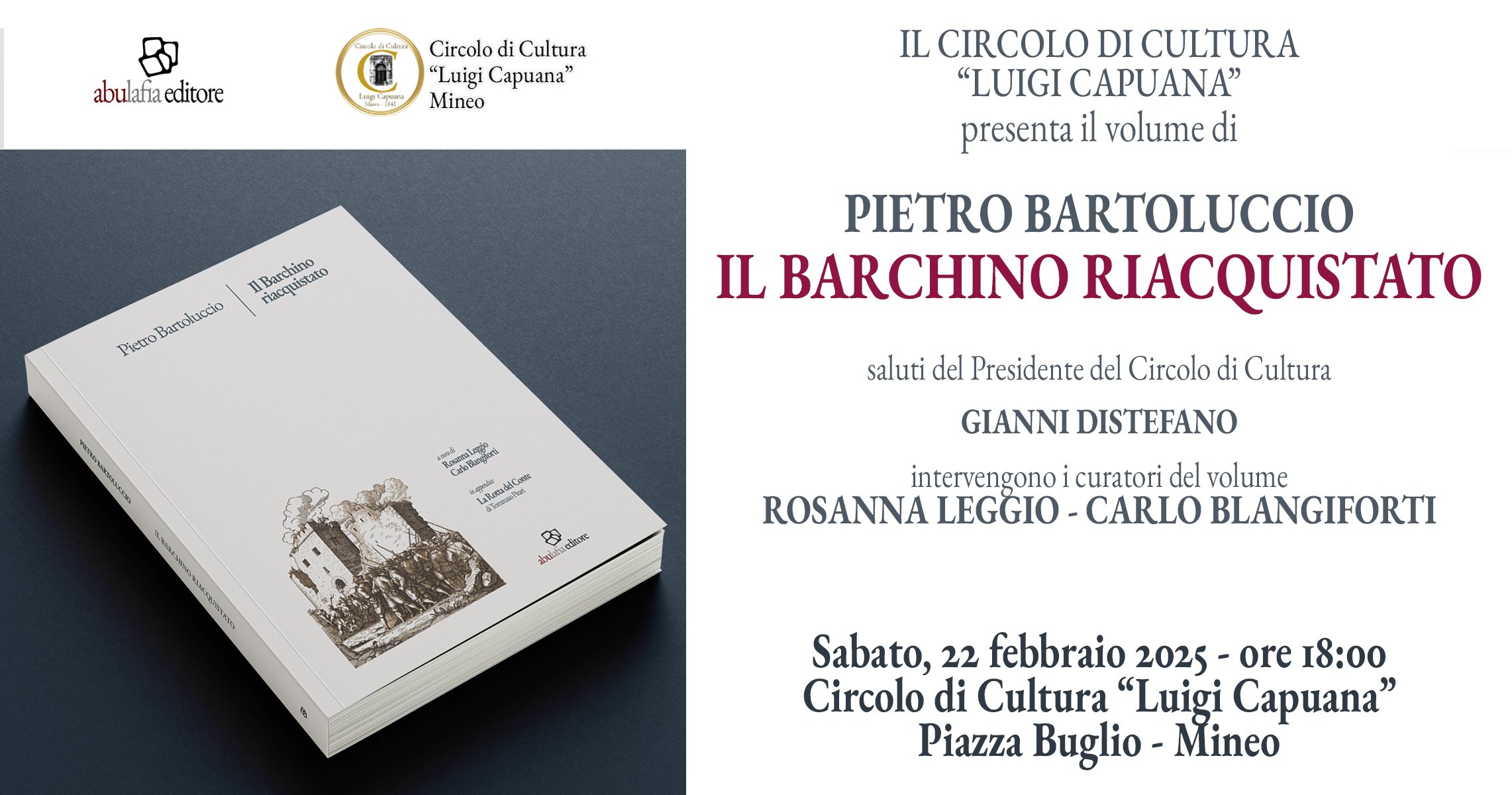 Pietro Bartoluccio - Il Barchino riacquistato - 22 febbraio 2025 - Mineo