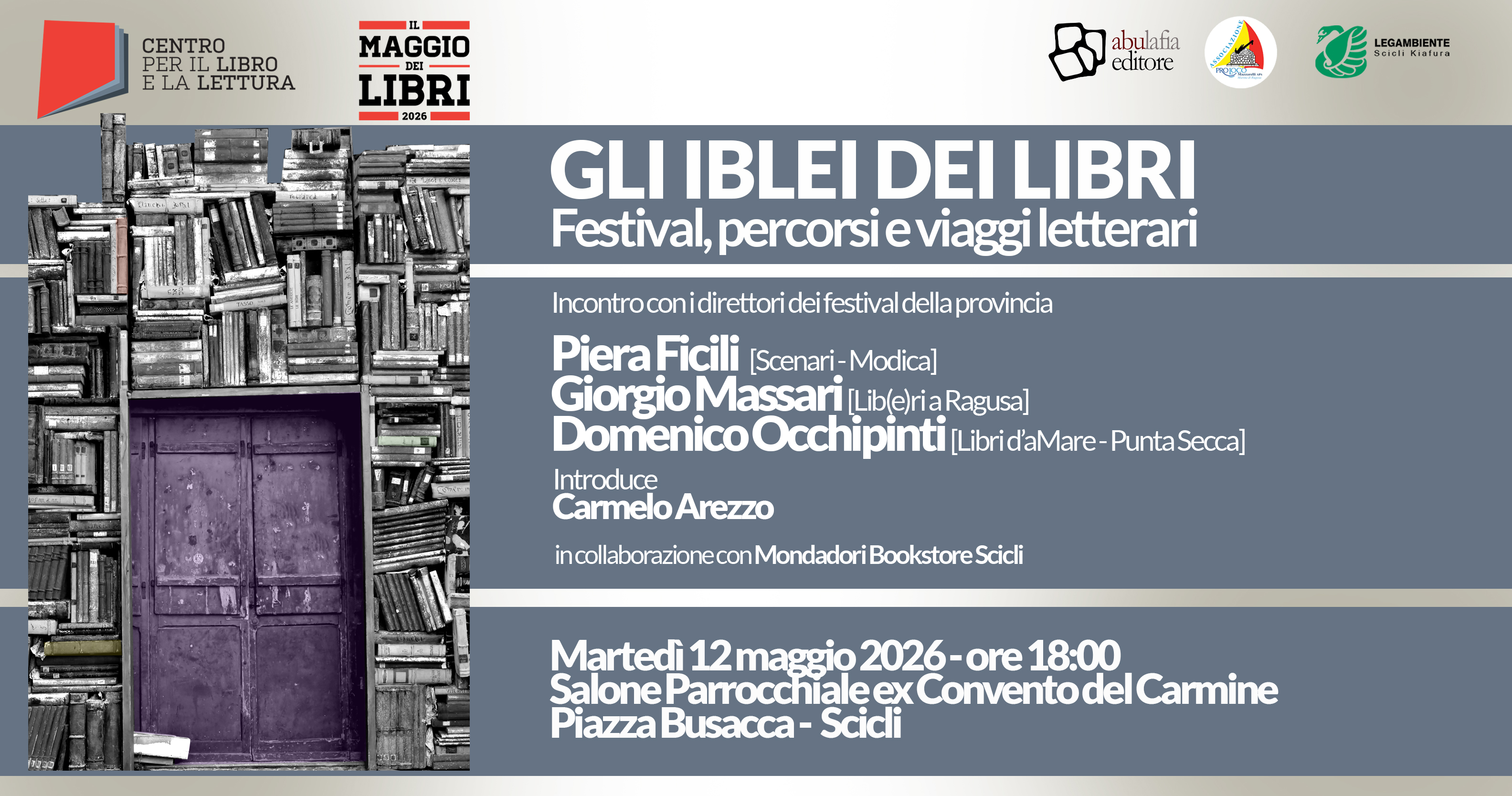 Gli iblei dei libri – Festival, percorsi e viaggi letterari – 12 maggio 2026 – Scicli