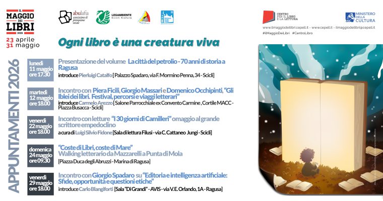 Maggio dei Libri 2026 – Ragusa, Marina di Ragusa, Scicli